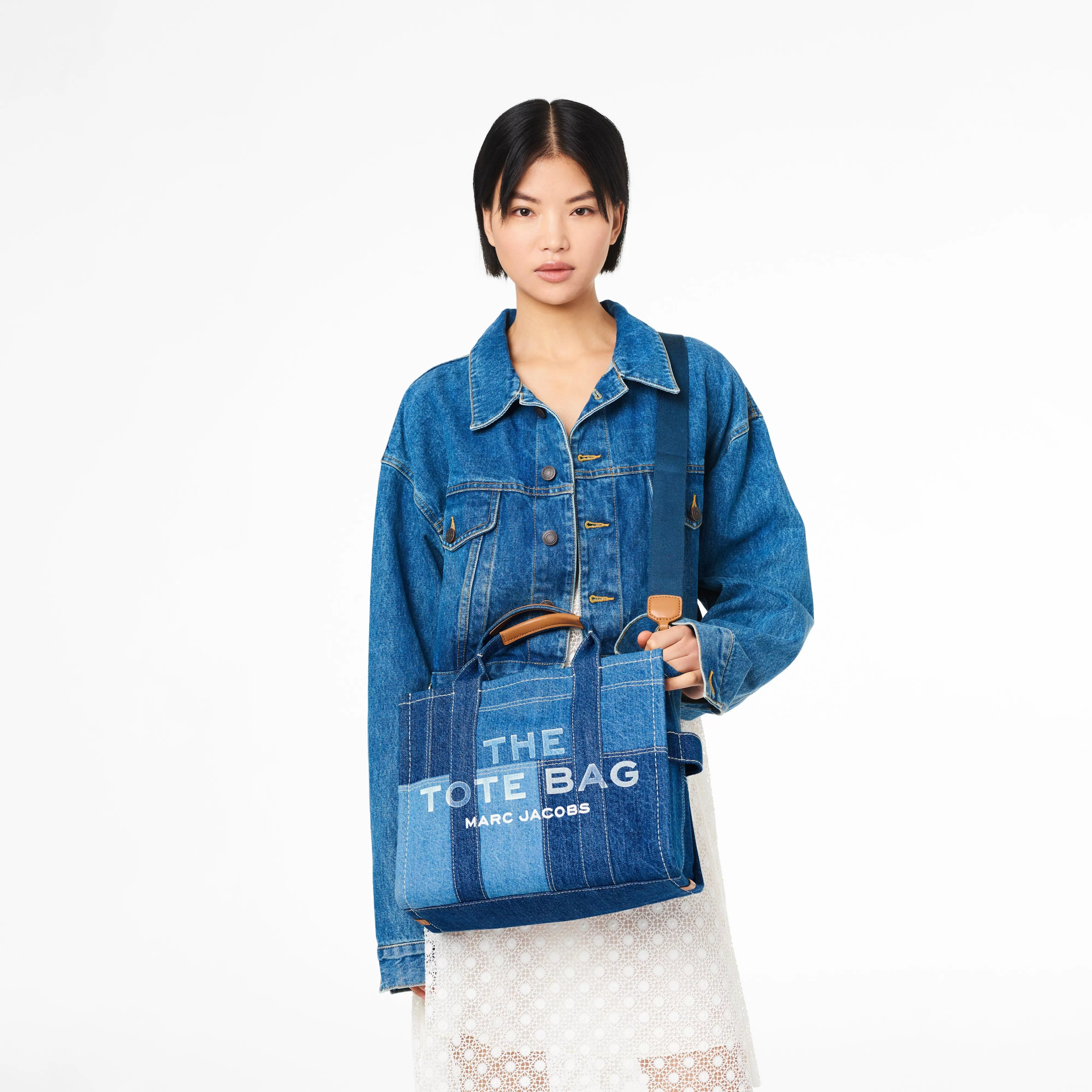 Tote Bags^Marc Jacobs Denim Medium Tote Bag